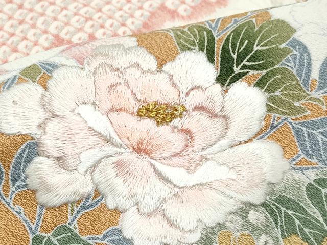 平和屋着物●訪問着 総刺繍 草花文 金糸 正絹 逸品 CAAZ8011vf