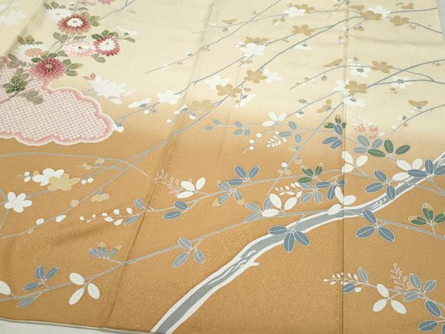 平和屋着物●訪問着 総刺繍 草花文 金糸 正絹 逸品 CAAZ8011vf