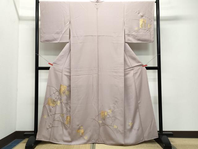 平和屋着物●訪問着 竹屋町刺繍 色紙休み鳥花唐草文 金彩 正絹 逸品 CAAZ8018vf
