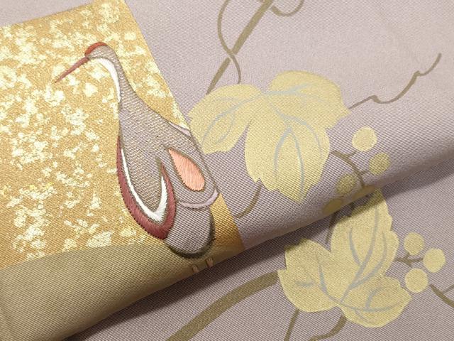 平和屋着物●訪問着 竹屋町刺繍 色紙休み鳥花唐草文 金彩 正絹 逸品 CAAZ8018vf