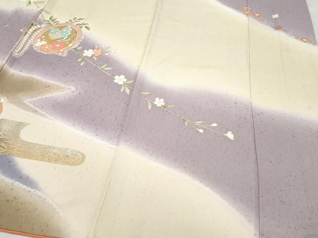 平和屋着物●訪問着 作家物 花蝶丸文 暈し染め 金彩 正絹 逸品 CAAZ8021vf