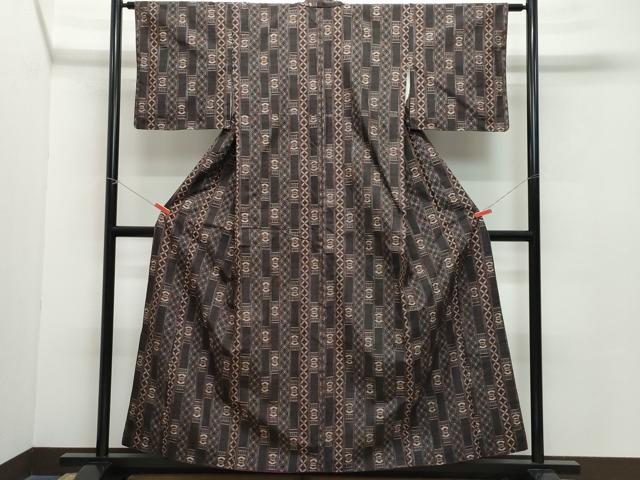 平和屋着物●上質な紬 吉祥間道 正絹 逸品 CAAZ8030vf