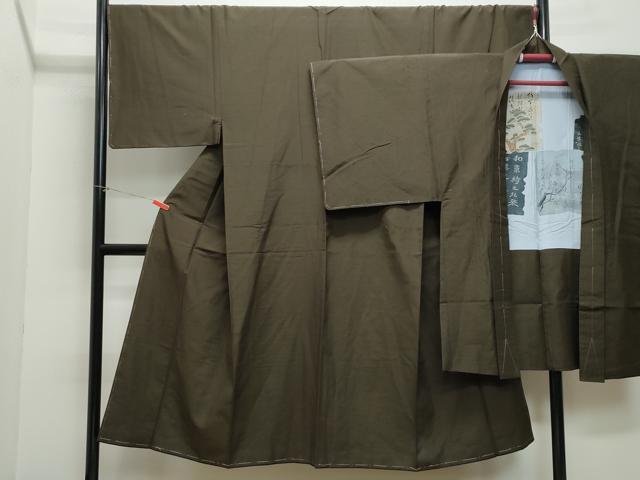 平和屋着物●男性 紬 アンサンブル 涅色 正絹 逸品 未使用 CAAZ8083vf