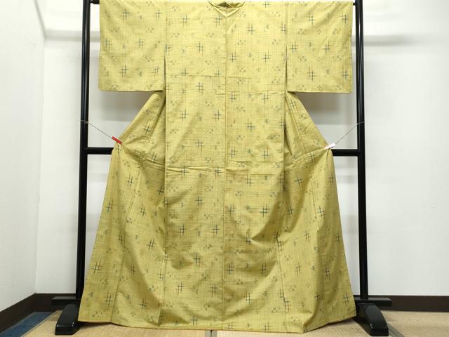 平和屋着物●上質な紬 絣文様 正絹 逸品 CAAZ8183vf