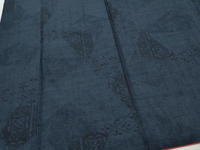 平和屋着物●結城紬 100亀甲 切嵌花唐草文 正絹 逸品 CAAZ8195vf