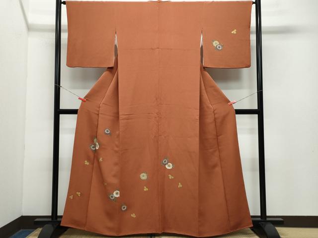 平和屋着物●訪問着 舞花文 金彩 鬼しぼ縮緬 正絹 逸品 CAAZ8218vf