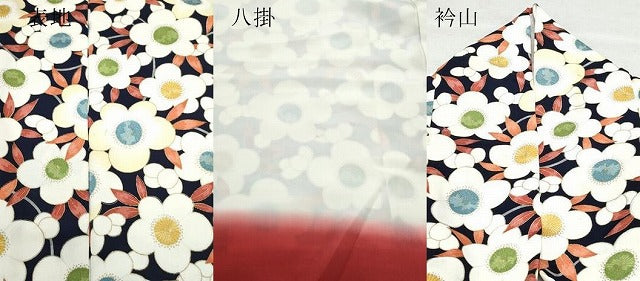 平和屋着物●上質な小紋 舞梅文 黒地 金彩 正絹 逸品 CAAZ8225vf