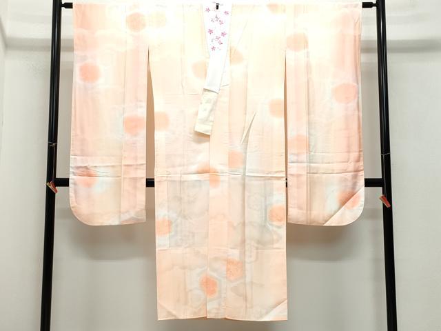 平和屋着物●振袖用長襦袢 無双仕立て 亀甲桐花楓地紋 暈し染め 半衿刺繍 CAAZ8319vf
