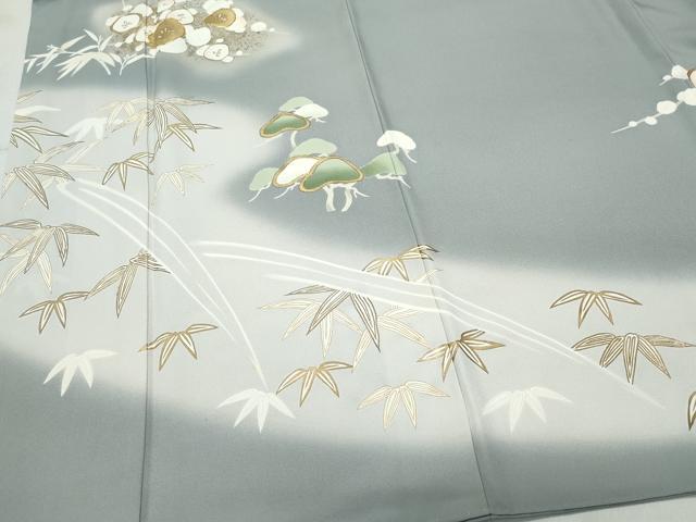 平和屋着物●豪華色留袖 作家物 駒刺繍 松竹梅 暈し染め 金彩 正絹 逸品 CAAZ8348vf