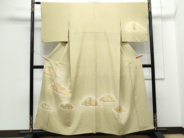 平和屋着物▽東京手描友禅 安達雅一 訪問着 草花文 暈