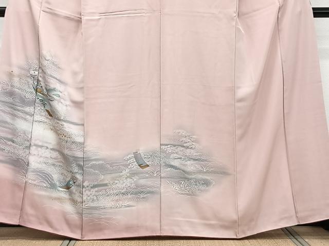平和屋着物■訪問着 短冊風景花文 暈し染め 金銀彩 正絹 逸品 CAAZ9559xi