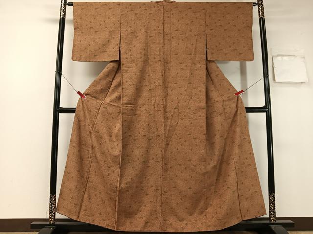 平和屋着物■上質な小紋 紬地 人物風景花文 正絹 逸品 CAAZ9736vp