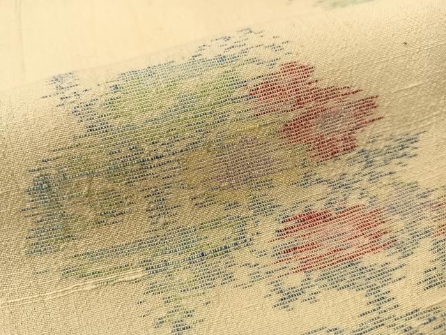 平和屋着物●上質な紬 草花文 正絹 逸品 未使用 CAAZ9994vp