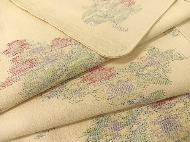平和屋着物●上質な紬 草花文 正絹 逸品 未使用 CAAZ9994vp