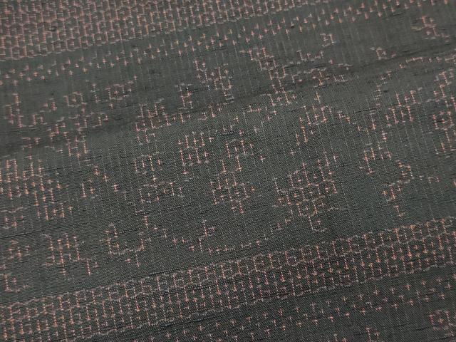 平和屋着物■上質な紬 80亀甲 横段花唐草文 正絹 逸品 CABA0150oy
