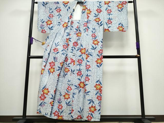 平和屋着物∴夏物 浴衣 有松鳴海絞り 百合 綿 逸品 CABA0439ng