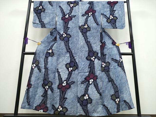 平和屋着物∴夏物 浴衣 有松鳴海絞り 杜若 綿 逸品 CABA0617ng