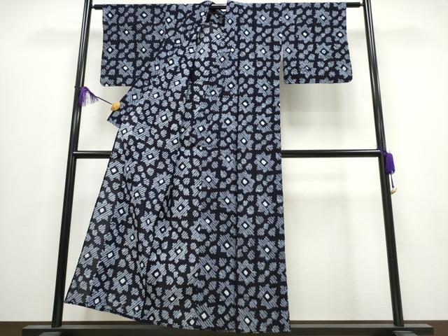 平和屋着物∴夏物 浴衣 有松鳴海絞り 格子花文 綿 逸品 CABK5461ng