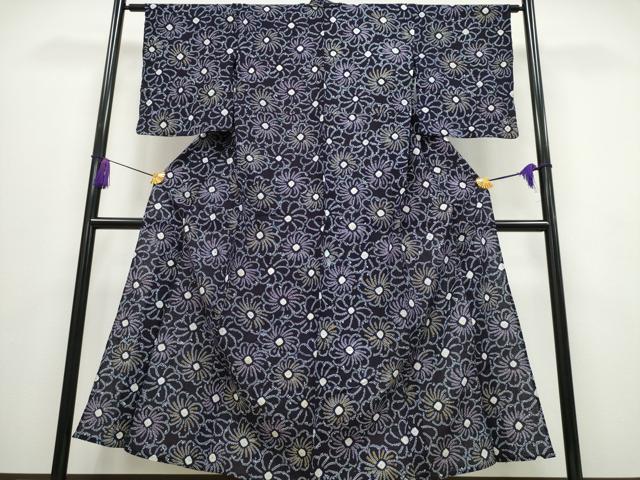 平和屋着物∴夏物 浴衣 有松鳴海絞り 舞菊尽くし 綿 逸品 CABA0637ng