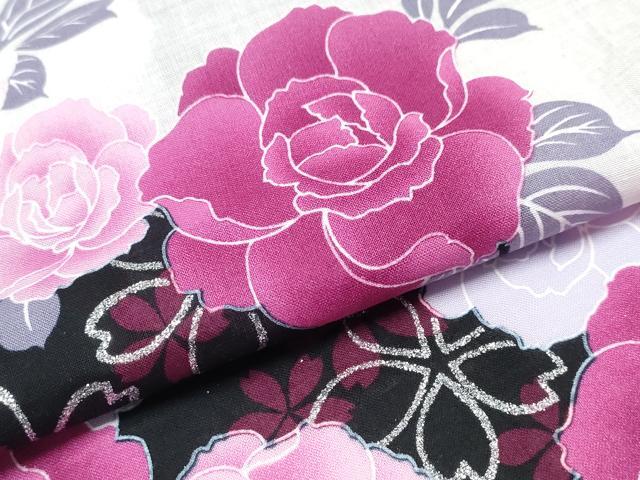 平和屋着物∴夏物 浴衣 薔薇 バラ 銀彩 綿 逸品 CABA0649ng