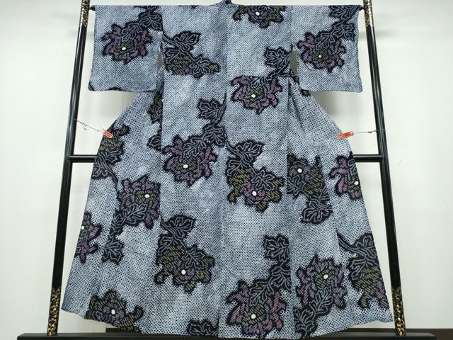 平和屋着物∴夏物 浴衣 有松鳴海絞り 枝牡丹 綿 逸品 CABA0687ng