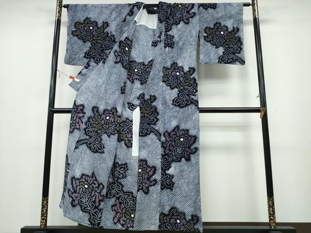 平和屋着物∴夏物 浴衣 有松鳴海絞り 枝牡丹 綿 逸品 CABA0687ng