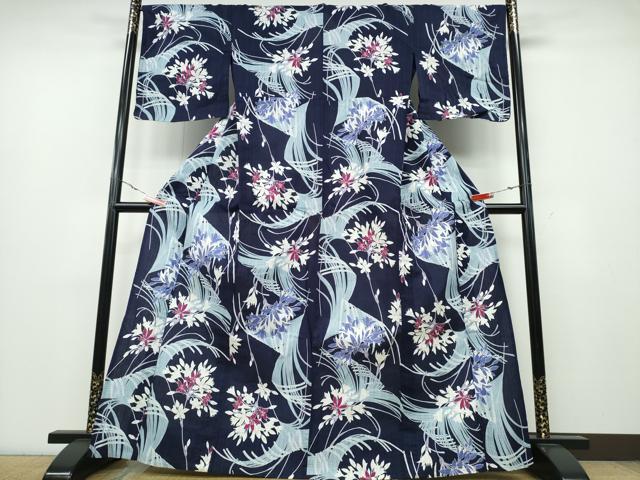 平和屋着物∴夏物 松田聖子 SEIKOMATSUDA 浴衣 草花尽くし 金彩 綿 逸品 CABA0712ng