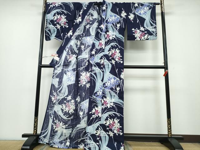 平和屋着物∴夏物 松田聖子 SEIKOMATSUDA 浴衣 草花尽くし 金彩 綿 逸品 CABA0712ng