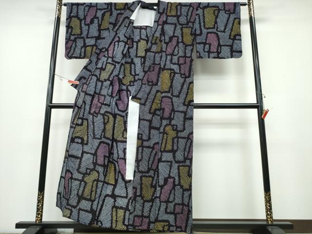 平和屋着物∴夏物 浴衣 有松鳴海絞り 幾何学文様 綿 逸品 CABA0726ng