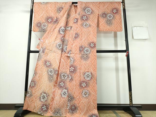 平和屋着物∴夏物 浴衣 有松鳴海絞り 菱舞花文 綿 逸品 CABA0752ng