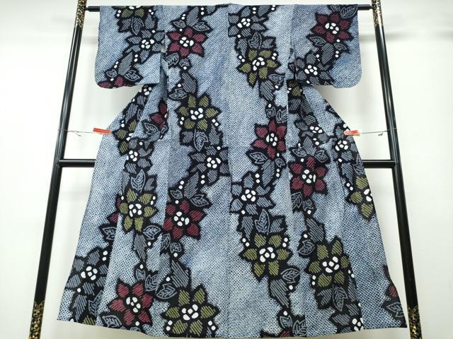 平和屋着物∴夏物 浴衣 有松鳴海絞り 舞花文 綿 逸品 CABA0777ng