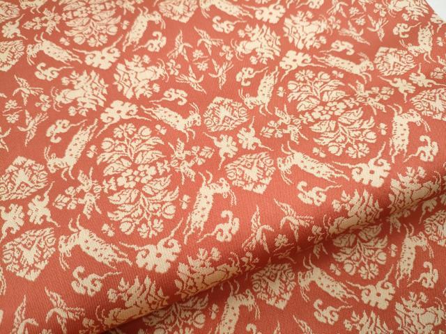 平和屋着物●九寸開き名古屋帯 鹿 草花文 正絹 逸品 CABA0892hy