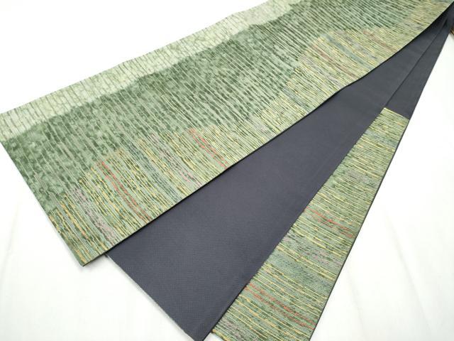 平和屋着物●六通柄袋帯 霞文 金糸 正絹 逸品 CABA1132hy