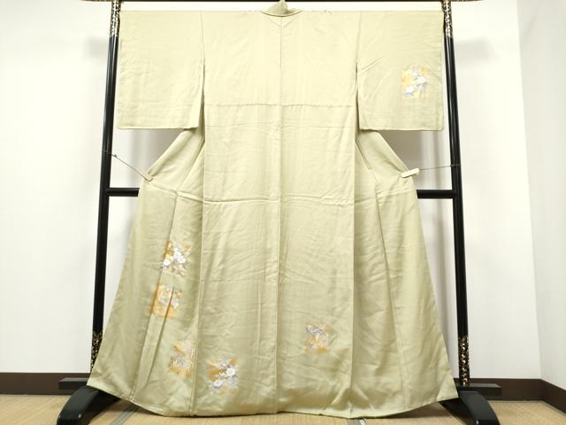 平和屋着物●訪問着 色紙草花文 金彩 正絹 逸品 CABA1193hy