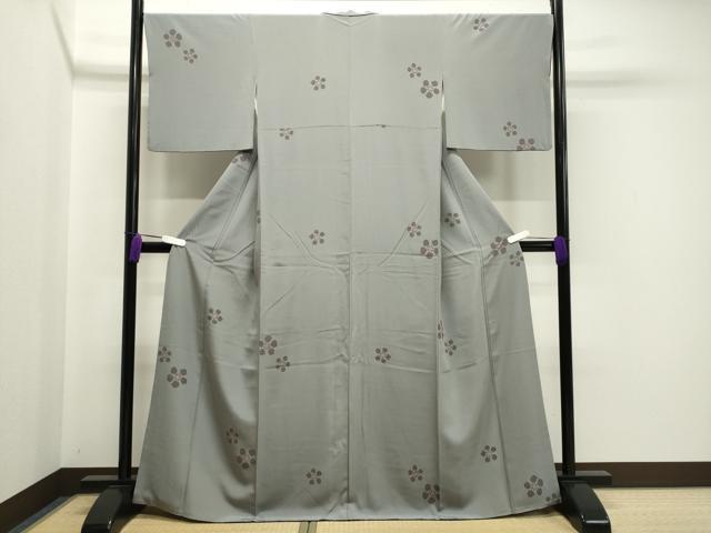 平和屋着物●上質な小紋 舞梅文 金彩 正絹 逸品 CABA1226gh