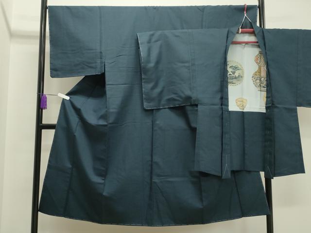 平和屋着物●男性 紬 アンサンブル 100亀甲 総詰め 正絹 逸品 未使用 CABA1237gh