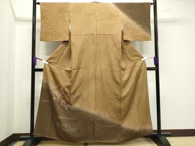 平和屋着物●中国三大刺繍 相良刺繍 訪問着 辻が花 ふくれ織 暈し染め 金彩 正絹 逸品 CABA1263gh