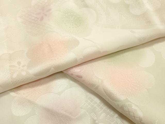 平和屋着物●長襦袢 袷 舞梅地紋 暈し染め 半衿刺繍 正絹 逸品 CABA1271gh