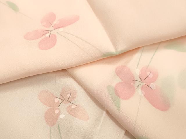 平和屋着物●長襦袢 無双仕立て 手描き 枝垂れ花文 暈し染め 正絹 逸品 未使用 CABA1272gh