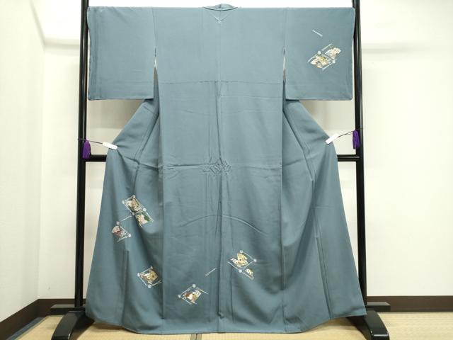 平和屋着物●訪問着 檜扇溢れ松葉花文 金彩 三越扱い 正絹 逸品 未使用 CABA1280gh