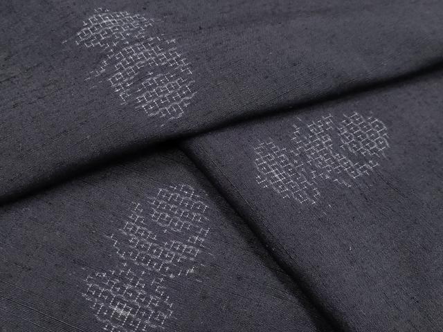 平和屋着物○結城紬 飛び亀甲柄 幾何学文 正絹 逸品 CABA1282gh