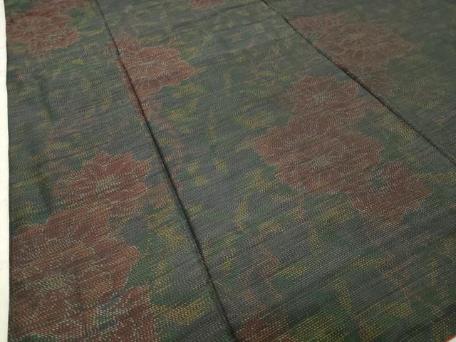 平和屋着物●本場大島紬 枝花文 正絹 逸品 CABA1528gh