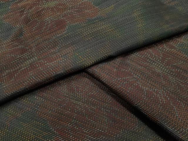 平和屋着物●本場大島紬 枝花文 正絹 逸品 CABA1528gh