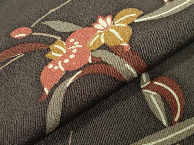 平和屋着物●上質な小紋 型染め 枝梅花文 正絹 逸品 CABA1572gh