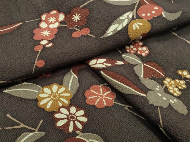 平和屋着物●上質な小紋 型染め 枝梅花文 正絹 逸品 CABA1572gh