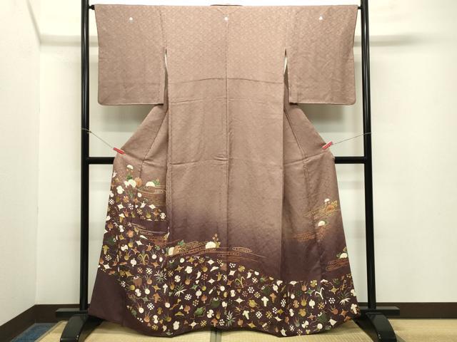 平和屋着物●訪問着 宝尽くし花文 暈し染め 正絹 逸品 CABA1580gh