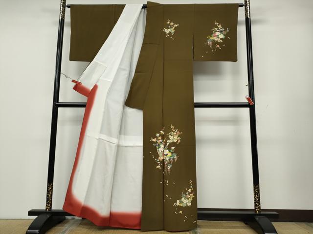 平和屋着物●訪問着 花籠文 正絹 逸品 CABA1603ut