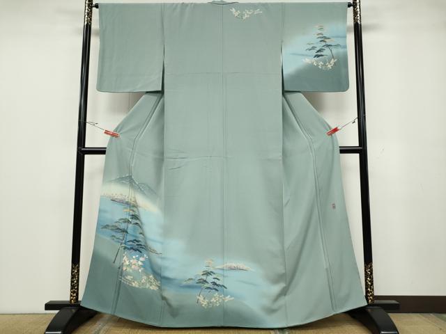 平和屋着物●訪問着 友禅 作家物 草木文 暈し染め 正絹 逸品 CABA1625ut