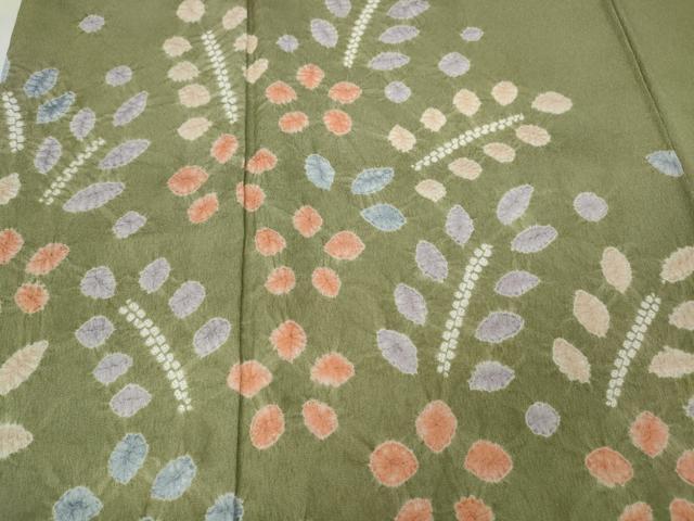 平和屋着物●訪問着 絞り 草花文 正絹 逸品 CABA1643ut
