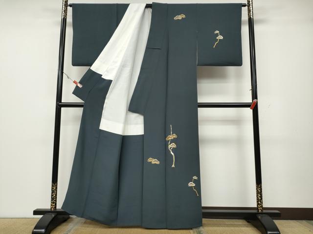 平和屋着物●訪問着 総刺繍 駒刺繍 松文 正絹 逸品 CABA1650ut